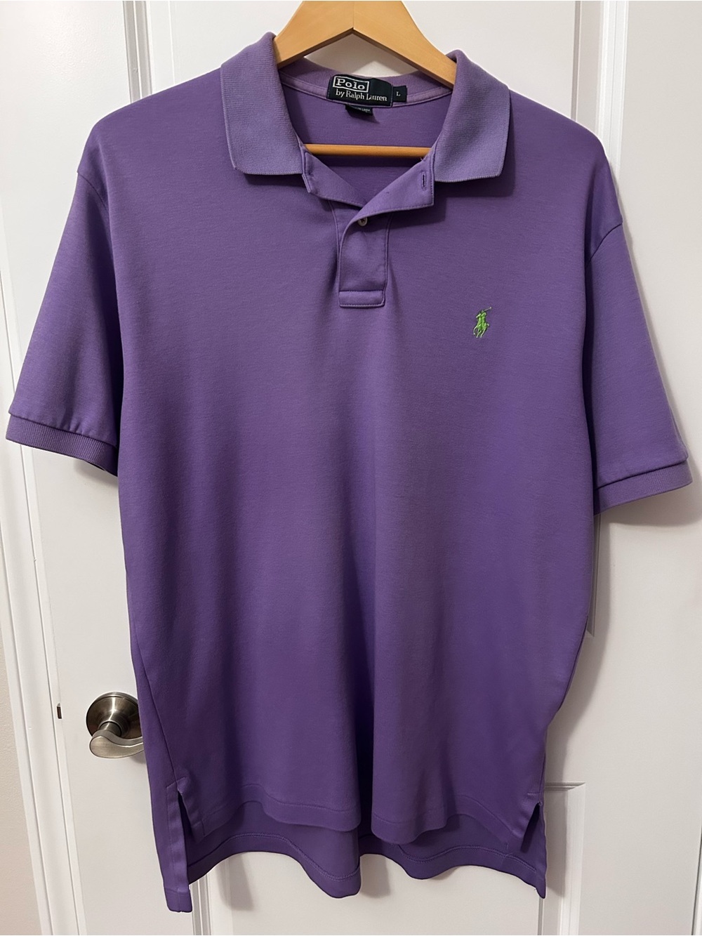 Ralph Lauren Men's Purple Polo with Green Pony